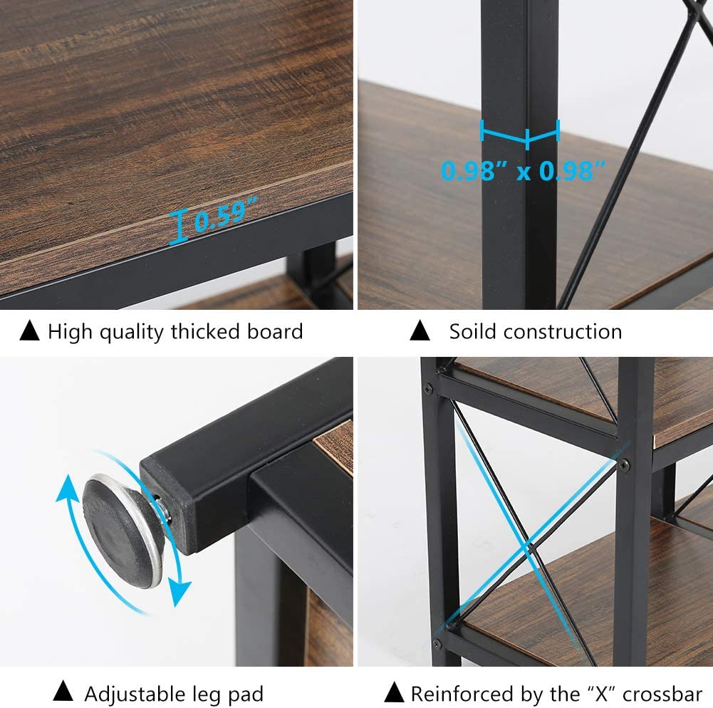 12 Shelves Bookshelf, Industrial Ladder Bookcase